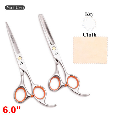 5.5 6.0 Profesionalios kirpyklos žirklės plaukams retinimo kirpėjų žirklių rinkinys plaukų kirpimo žirklės Japan Steel 440C Scissor 1008#