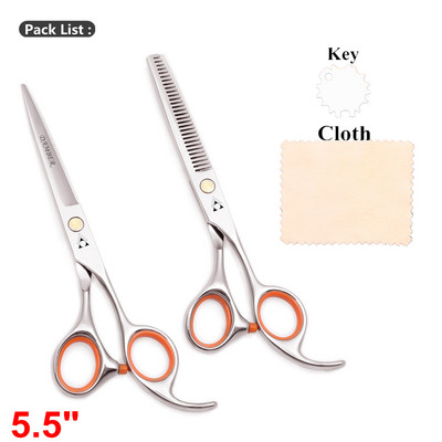 5.5 6.0 Profesionalios kirpyklos žirklės plaukams retinimo kirpėjų žirklių rinkinys plaukų kirpimo žirklės Japan Steel 440C Scissor 1008#