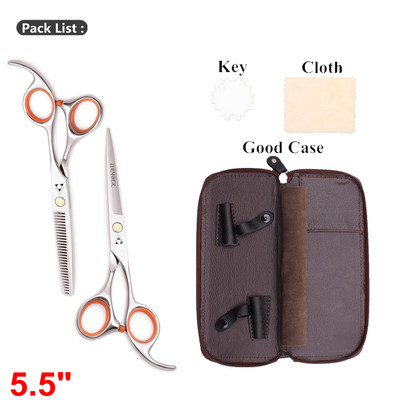 5.5 6.0 Profesionalios kirpyklos žirklės plaukams retinimo kirpėjų žirklių rinkinys plaukų kirpimo žirklės Japan Steel 440C Scissor 1008#