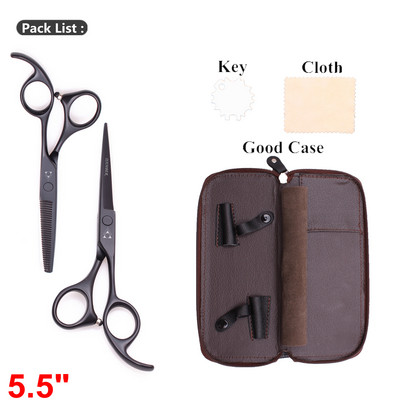 5.5 6.0 Profesionalios kirpyklos žirklės plaukams retinimo kirpėjų žirklių rinkinys plaukų kirpimo žirklės Japan Steel 440C Scissor 1008#