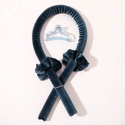 Velvet Heatless locīšanas stieņi Matu galvas lentes zīda matu ruļļi Ruļļi lente mitri un viļņaini saišķi Flexi matu instrumenti viļņu veidotāji