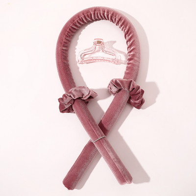 Velvet Heatless locīšanas stieņi Matu galvas lentes zīda matu ruļļi Ruļļi lente mitri un viļņaini saišķi Flexi matu instrumenti viļņu veidotāji