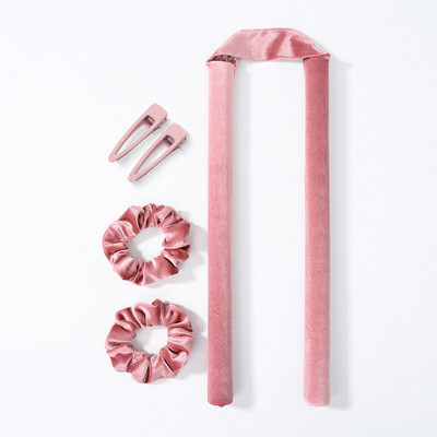 Velvet Heatless locīšanas stieņi Matu galvas lentes zīda matu ruļļi Ruļļi lente mitri un viļņaini saišķi Flexi matu instrumenti viļņu veidotāji