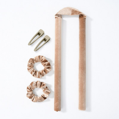 Velvet Heatless locīšanas stieņi Matu galvas lentes zīda matu ruļļi Ruļļi lente mitri un viļņaini saišķi Flexi matu instrumenti viļņu veidotāji