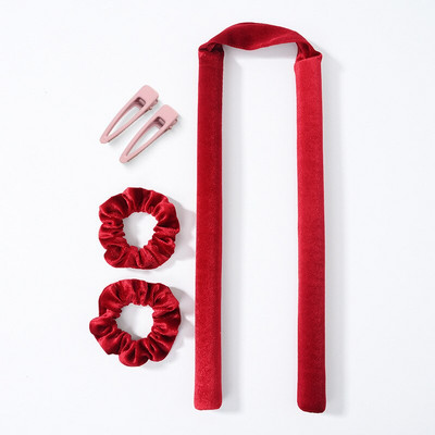 Velvet Heatless locīšanas stieņi Matu galvas lentes zīda matu ruļļi Ruļļi lente mitri un viļņaini saišķi Flexi matu instrumenti viļņu veidotāji