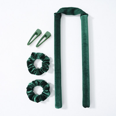 Velvet Heatless locīšanas stieņi Matu galvas lentes zīda matu ruļļi Ruļļi lente mitri un viļņaini saišķi Flexi matu instrumenti viļņu veidotāji