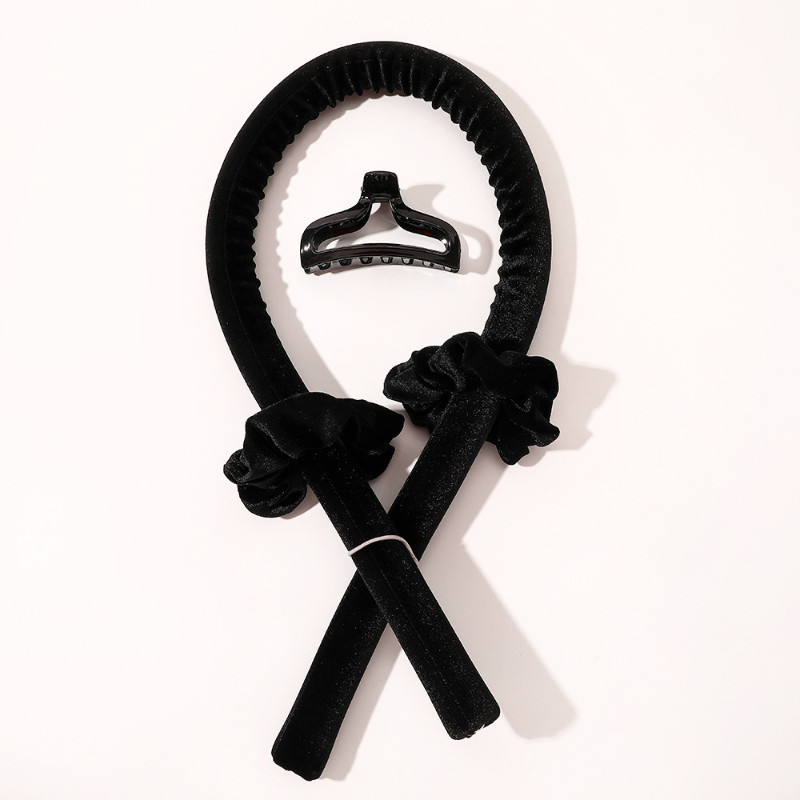 Velvet Heatless locīšanas stieņi Matu galvas lentes zīda matu ruļļi Ruļļi lente mitri un viļņaini saišķi Flexi matu instrumenti viļņu veidotāji