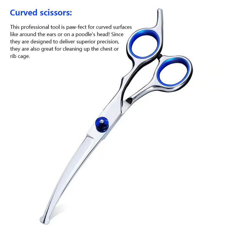 Set škara za šišanje pasa od 17 cm sa sigurnosnim okruglim vrhom, alat za šišanje dlake psa, mačke, komplet škara za šišanje kućnih ljubimaca za njegu dlake psa, mačke