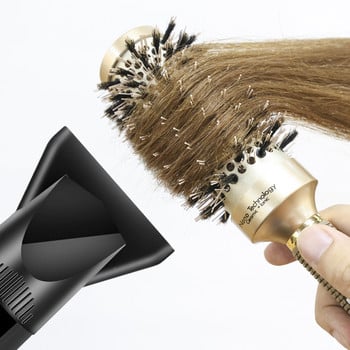 Керамична кръгла четка за гребен за коса със смес от косми от глиган Найлонови инструменти за оформяне Керамична йонна четка за коса Професионална фризьорска