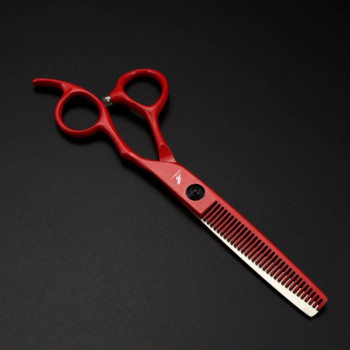 Nepurlson Red Barber Shears Hair Scissors 6 Inch Professional Salon Hairdressing Scissors Hair Cutting Thinning Scissors Set