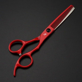 Nepurlson Red Barber Shears Hair Scissors 6 Inch Professional Salon Hairdressing Scissors Hair Cutting Thinning Scissors Set