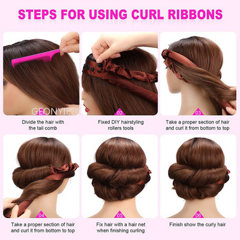 Μαλλιά Heatless Curling Rod Headband No Heat Curls Ribbon Rollers Hair Sleeping Soft Headband Hair curlers DIY Hair Styling Tools