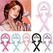 Nekarsējošs kērlinga stieņa galvas saite Matu ruļļi bez karstuma viļņiem Mīksts matu rullītis lente zīda cirtas modelētājs miega slinks veidošanas rīki