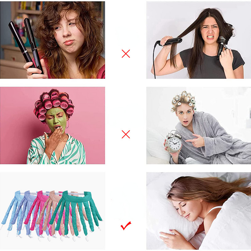 30 cm slinks bezkarstošs matu lokotājs bez karstuma, nesakarstošs cirtas, stieņa galvas saite, guļoša galvas lente bez karstuma, sieviešu matu veidošanas rīki, DIY