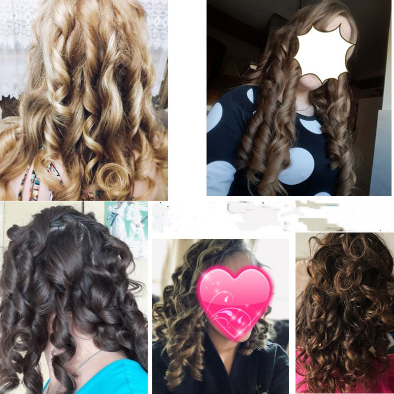 10 gab. Nekarsējams kērlinga stienis bez karstuma matu ruļļi Spirālveida matu ruļļi gulēšanai, mīksts čokurošanās stienis, viļņu veidotājs, DIY matu veidošanas rīks