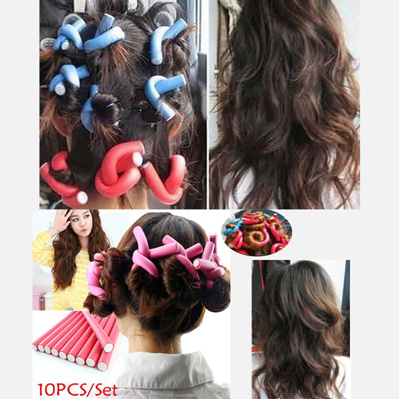 10tk lokkis juustele Tooted Kummist Juuste lokirullid Rullid Painduvad lokirullid Rullid No Heat Juuste lokirull naistele Juuste kujundamine