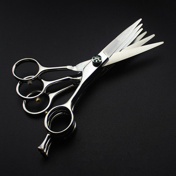 професионална Япония 440c 6 инча 3 в 1 ножици за коса комплект грим ножици за подстригване бръснар makas фризьорски ножици