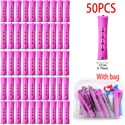 Šipke za trajnu kosu i 50 komada uvijača za kosu u 5 veličina s uvijačima za kosu s hladnim valovima kose za žene duge kratke kose（s vrećicom）