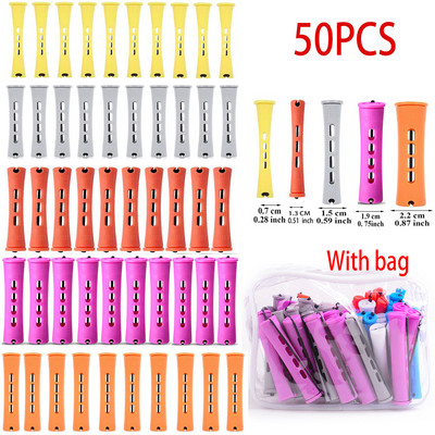 Šipke za trajnu kosu i 50 komada uvijača za kosu u 5 veličina s uvijačima za kosu s hladnim valovima kose za žene duge kratke kose（s vrećicom）