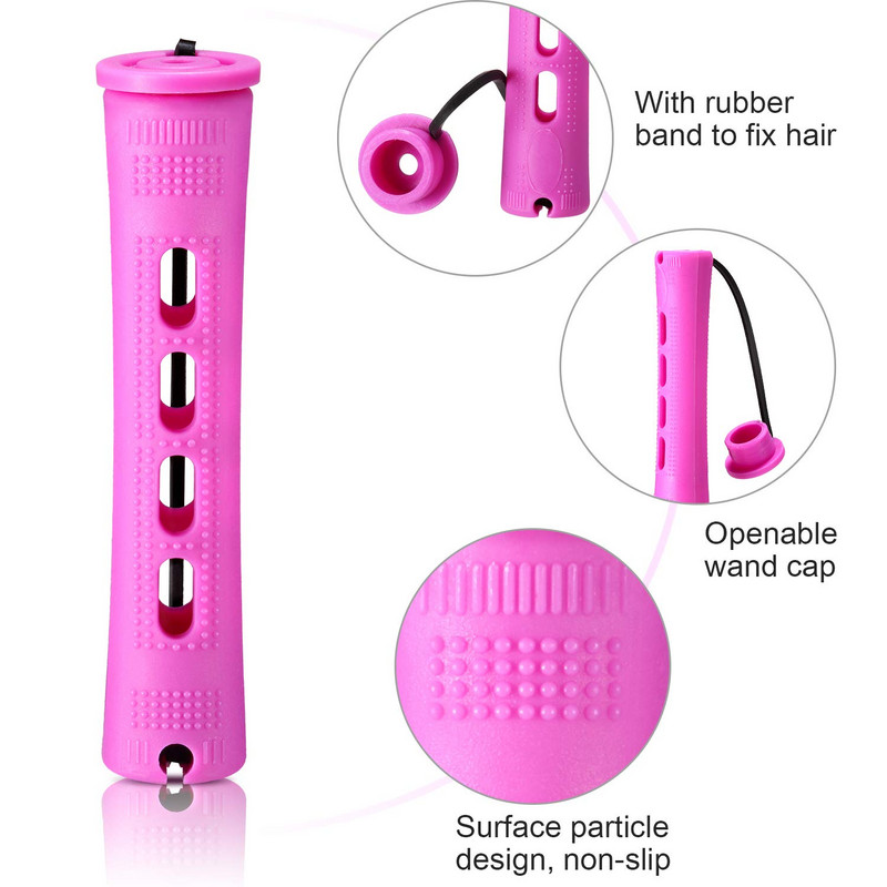 Šipke za trajnu kosu i 50 komada uvijača za kosu u 5 veličina s uvijačima za kosu s hladnim valovima kose za žene duge kratke kose（s vrećicom）