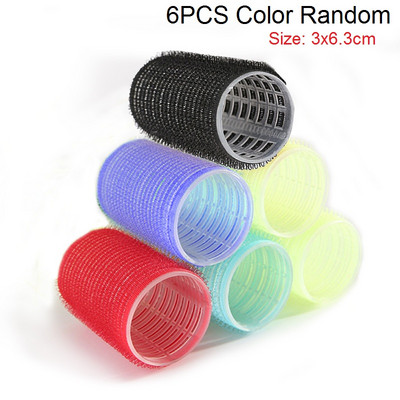 6 komada samoljepljivih valjka za njegu kose za DIY frizerski salon Uređivanje kose DIY uvijači za kosu Frizerske kopče Nasumična boja