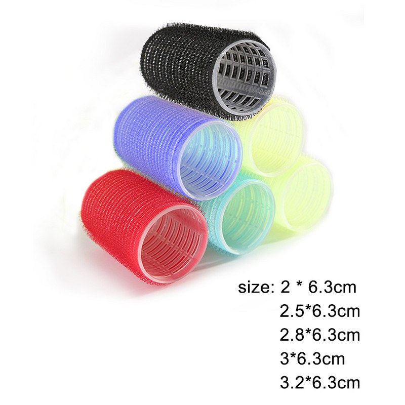 6 komada samoljepljivih valjka za njegu kose za DIY frizerski salon Uređivanje kose DIY uvijači za kosu Frizerske kopče Nasumična boja