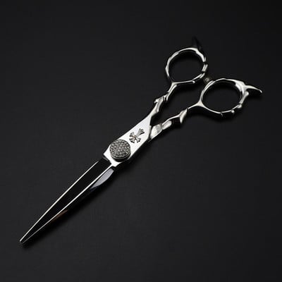 Foarfecă profesională Japonia 440c 6 '' încrucișată cu pietre prețioase Foarfece pentru păr tuns frizer tunsoare pentru subțiere foarfece pentru coafor