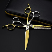 Tinkinti logotipą JP 440c plienas 6 colių auksinės žirklės Karūninės plaukų žirklės kirpimas kirpėjas plaukų kirpimas retinimo žirklės kirpyklos žirklės