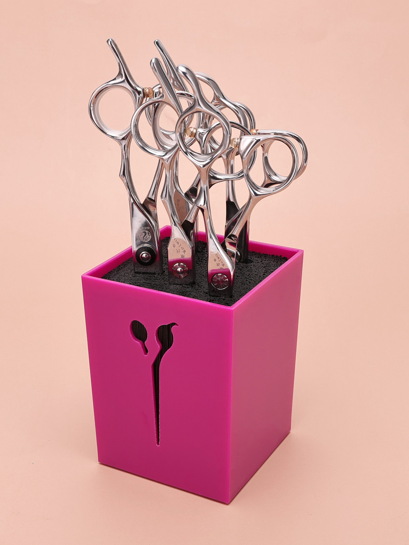 Agrafe de păr Cutie de depozitare Instrument de salon Suport pentru foarfece de coafură Stand Foarfece Pieptene Cleme arcilice colorate Organizator de șurubelnițe