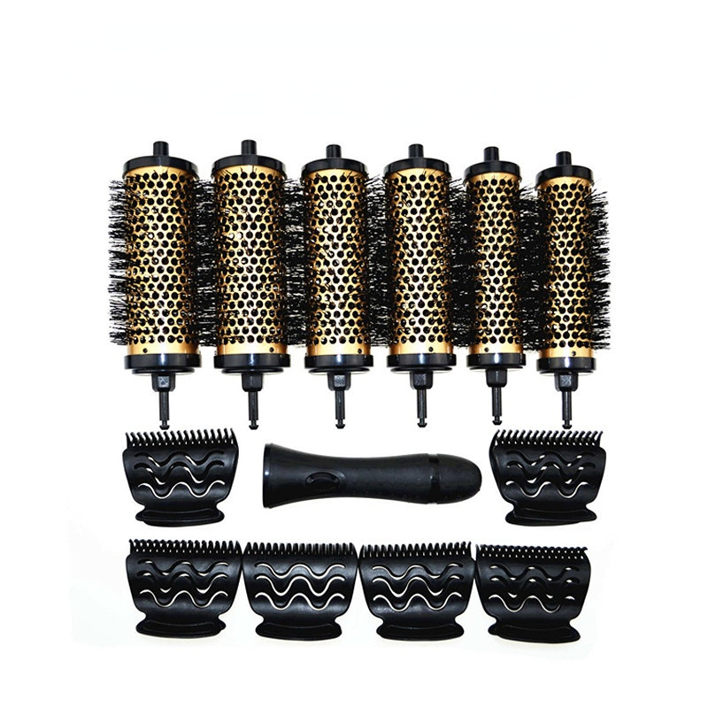 6 kom/set 3 veličine Valjkasta četka za kosu s odvojivom ručkom i kopčama za pozicioniranje Aluminijski keramički uvijač za kosu Češalj za kosu