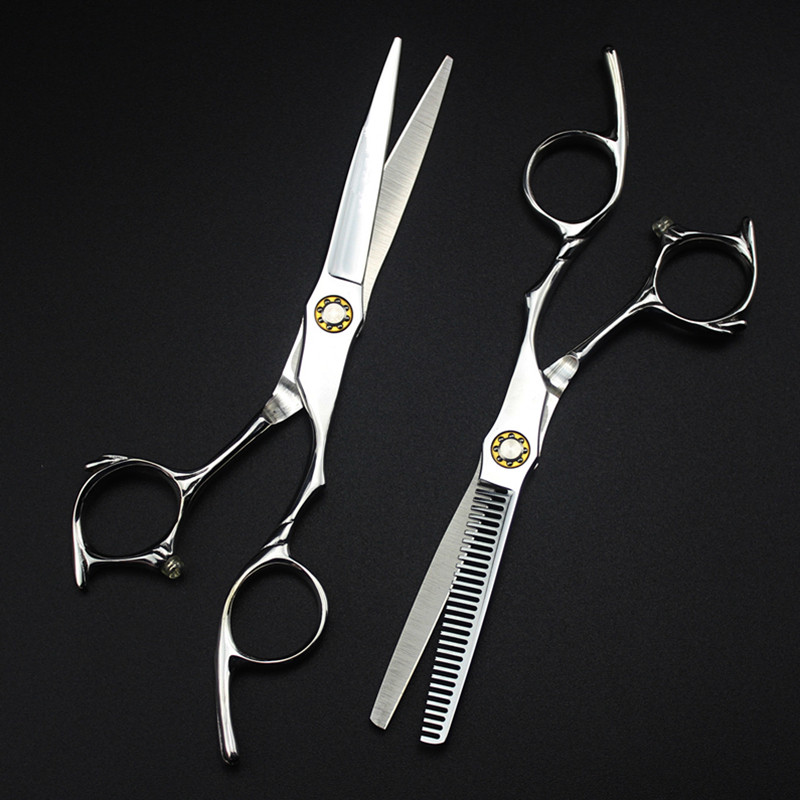 Japonia profesională 440C 6 `` foarfece de păr tăiat cu rulment tuns frumusețe frizer makas tunsoare forfecură de subțiere foarfece de coafură