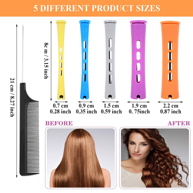 Šipke za trajnu i 30 komada uvijača za kosu u 6 veličina s kosom Hladno valoviti štapići Uvijač za kosu za žene duge kratke kose