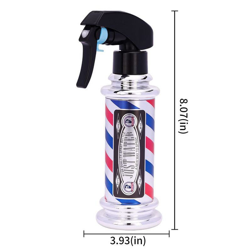 Barbertop 200ml Purškiamas butelis salonas Kirpėjas aukšto slėgio vandens skardinė Kirpykla Retro smulkios dulksnos alkoholio dezinfekavimo purkštuvas