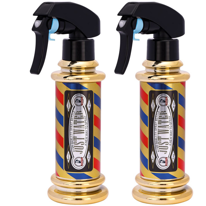 Barbertop 200ml Purškiamas butelis salonas Kirpėjas aukšto slėgio vandens skardinė Kirpykla Retro smulkios dulksnos alkoholio dezinfekavimo purkštuvas