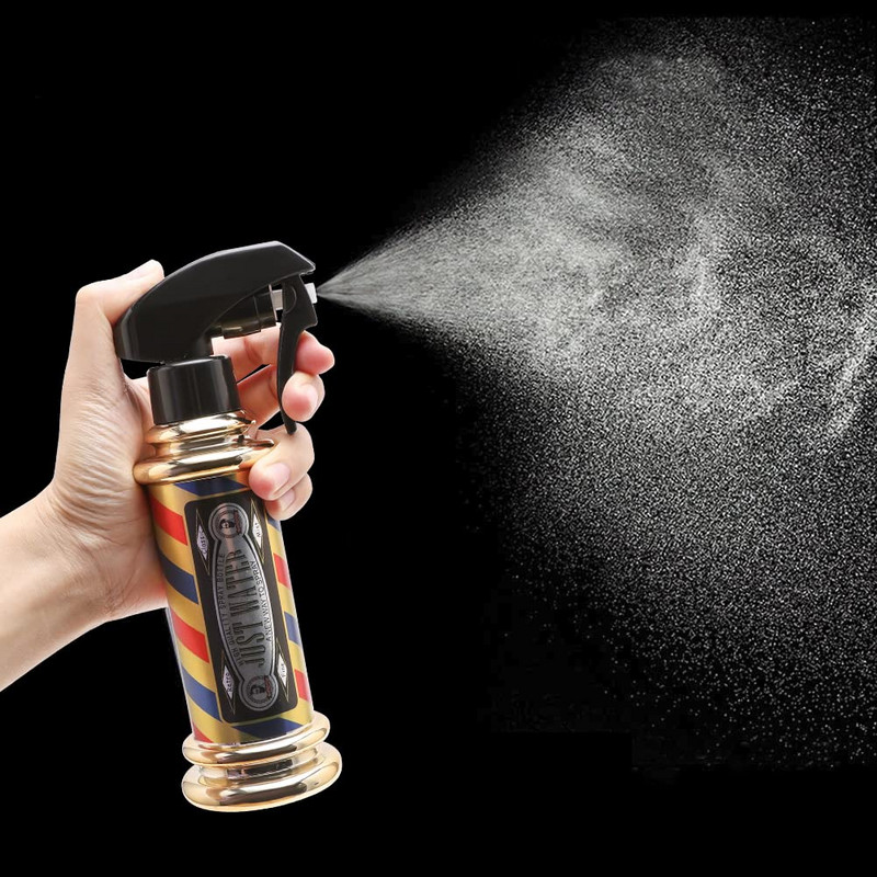 Barbertop 200ml Purškiamas butelis salonas Kirpėjas aukšto slėgio vandens skardinė Kirpykla Retro smulkios dulksnos alkoholio dezinfekavimo purkštuvas