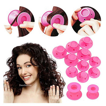 20/10 τμχ Μαλακό καουτσούκ σιλικόνης Heatless Hair Curler Hair Rollers Clips No heat Hair curls Roller Styling DIY Tool Girl Lady