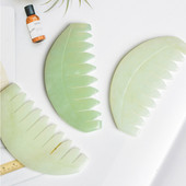 Češalj od žada Masažer za glavu Četka za kosu Gua Sha Board Stone Četka za masažu tijela Masažer za vlasište Meridijanski češalj Tretman kose