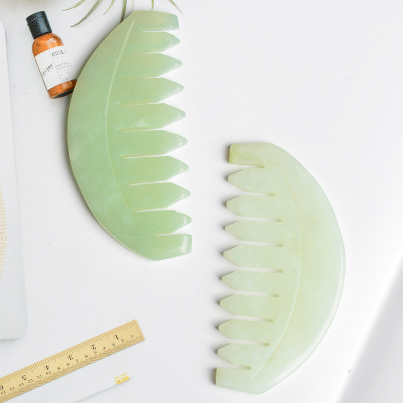 Češalj od žada Masažer za glavu Četka za kosu Gua Sha Board Stone Četka za masažu tijela Masažer za vlasište Meridijanski češalj Tretman kose