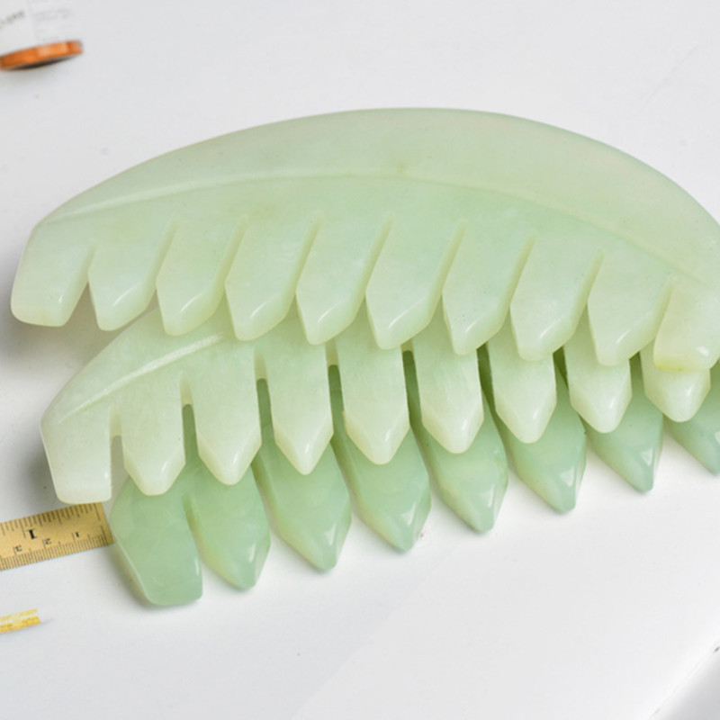 Češalj od žada Masažer za glavu Četka za kosu Gua Sha Board Stone Četka za masažu tijela Masažer za vlasište Meridijanski češalj Tretman kose