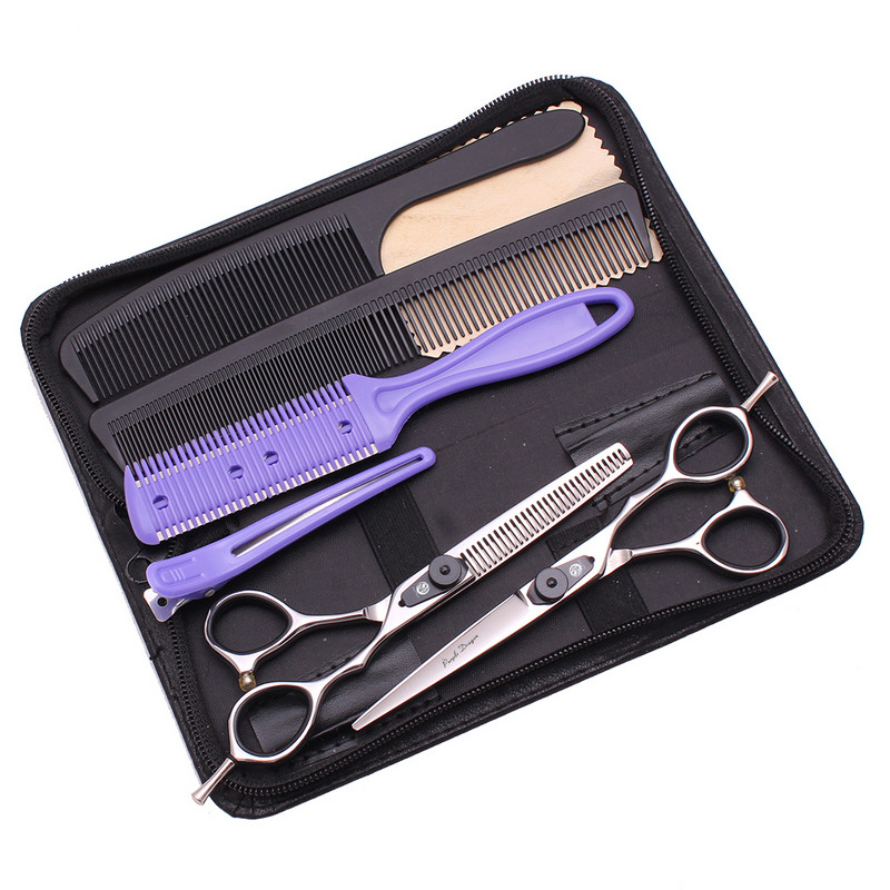 Kirpyklų žirklės Profesionalios Purple Dragon 5,5" 6" Japan 440C Plaukų kirpimo žirklės Kirpyklų Retinimo Žirklės Z9015