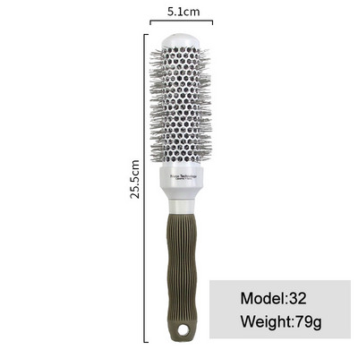 1 ks keramický iónový hrebeň na vlasy, profesionálny salónny kefa na vlasy, stylingová kefa na vlasy, kadernícky hrebeň, okrúhle kučeravé natáčky na vlasy