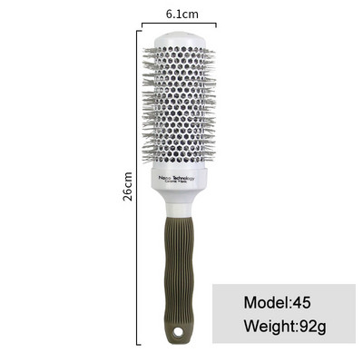 1 ks keramický iónový hrebeň na vlasy, profesionálny salónny kefa na vlasy, stylingová kefa na vlasy, kadernícky hrebeň, okrúhle kučeravé natáčky na vlasy