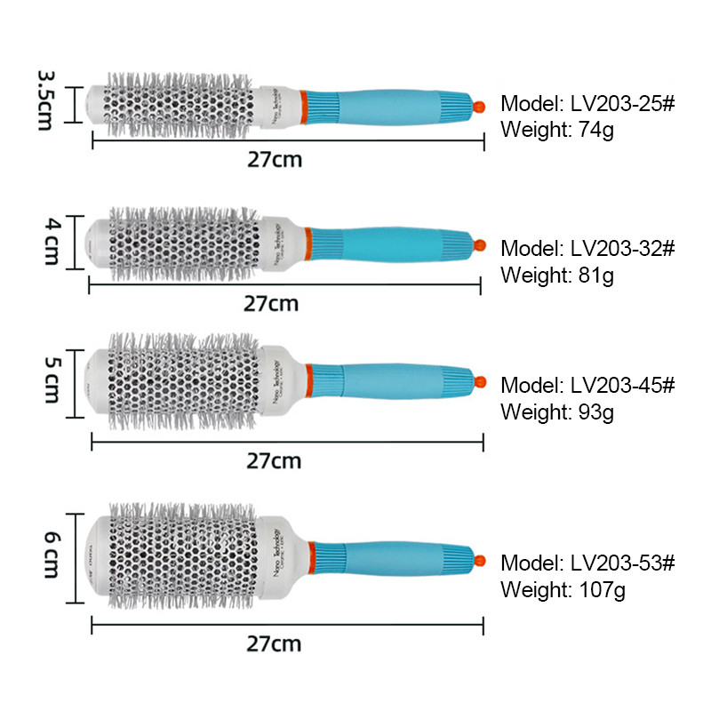 1 ks keramický iónový hrebeň na vlasy, profesionálny salónny kefa na vlasy, stylingová kefa na vlasy, kadernícky hrebeň, okrúhle kučeravé natáčky na vlasy