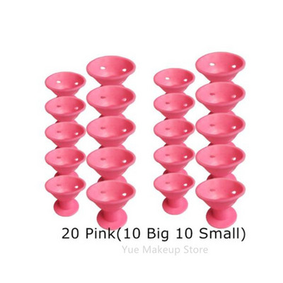 Hot 20PCS Pink Plavi silikonski uvijač za kosu Meki gumeni valjci za njegu kose Bez topline Alat za oblikovanje kose Dropshipping 3#