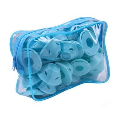 Hot 20PCS Pink Plavi silikonski uvijač za kosu Meki gumeni valjci za njegu kose Bez topline Alat za oblikovanje kose Dropshipping 3#