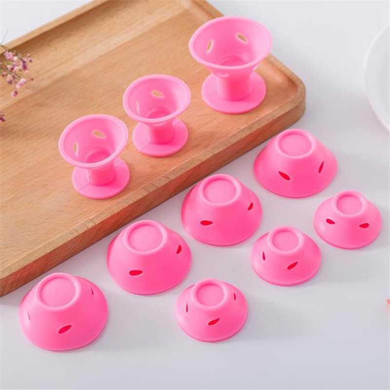 Hot 20PCS Pink Plavi silikonski uvijač za kosu Meki gumeni valjci za njegu kose Bez topline Alat za oblikovanje kose Dropshipping 3#