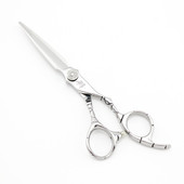 Profesionalios plaukų žirklės 6 colių kirpyklos žirklės Lenkta linija Rankena Graviruotas gėlių varžtas F531 Lyrebird AUKŠTA KLASĖ NAUJIENA