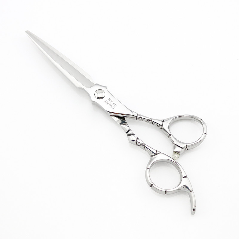 Profesionalios plaukų žirklės 6 colių kirpyklos žirklės Lenkta linija Rankena Graviruotas gėlių varžtas F531 Lyrebird AUKŠTA KLASĖ NAUJIENA