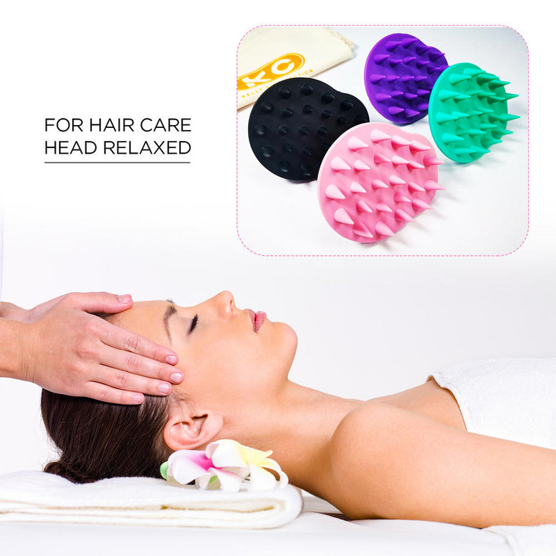 Galvos odos šampūno šepetėlis Minkšti lankstūs silikoniniai šereliai plaukų priežiūrai, galvos atpalaidavimas Ergonomiškas galvos odos šveitiklis pleiskanų plaukų augimui