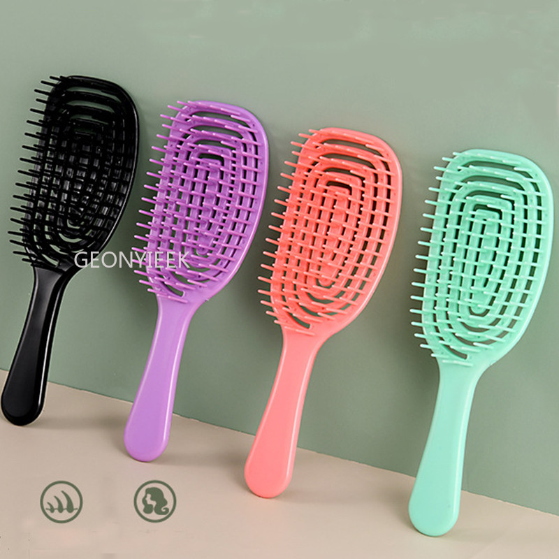 Tuščiaviduris plaukų šepetys Galvos odos masažo šukos Plaukų formavimo šukos greitas džiovinimas plaukų slinkimo šalinimo įrankis Drėgni, sausi garbanoti plaukai